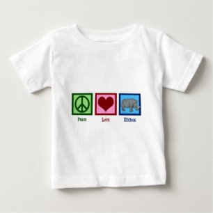 T-shirt Pour Bébé Rhinocéros d'amour de paix