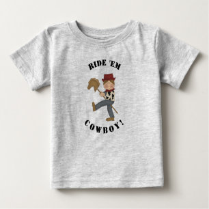 T-shirt Pour Bébé Ride 'Em Cowboy (cheveux bruns)