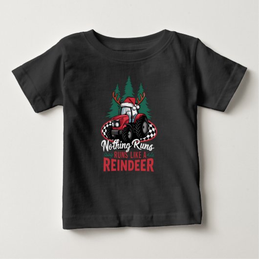 T-shirt Pour Bébé Rien Ne Fonctionne Comme Un Tracteur De Noël De Re (Devant)