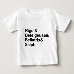 T-shirt Pour Bébé Rigel Betelgeuse Bellatrix   Étoiles d'Orion