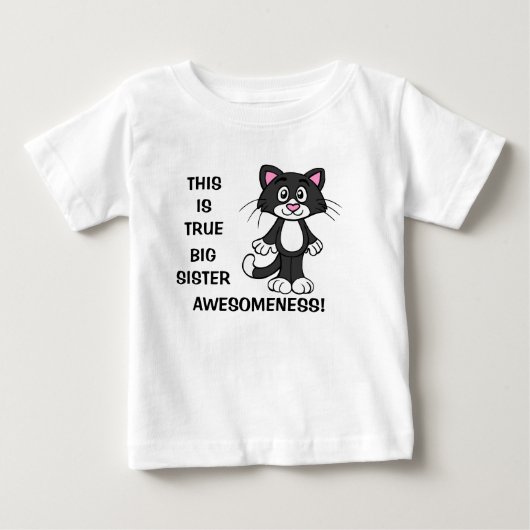 T-shirt Pour Bébé Robe de bébé pour grande sœur de chat mignon (Devant)