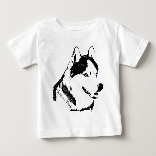 T-shirt Pour Bébé Robe Husky Toddler Robe de bébé Husky Puppy (Devant)