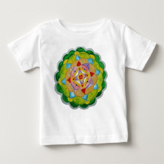 T-shirt Pour Bébé Robe ronde Mandala Toddler Ruffler (Devant)