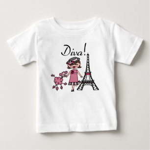 T-shirt Pour Bébé Robe sans manches pour bébé Diva aux cheveux bruns
