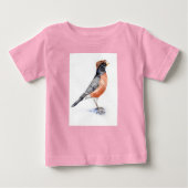 T-shirt Pour Bébé Robin Bird en Casquette (Devant)