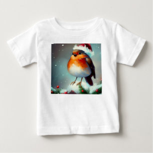 T-shirt Pour Bébé Robin de Noël 1