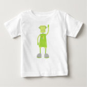 T-shirt Pour Bébé Robot mignon, Robot drôle, Robot idiot, Robot vert (Devant)