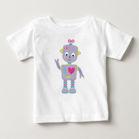 T-shirt Pour Bébé Robot mignon, Robot pourpre, Robot drôle, Robot id (Devant)