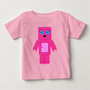 T-shirt Pour Bébé Robot rose