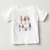 T-shirt Pour Bébé Robots rétro style des années 1950 (Devant)