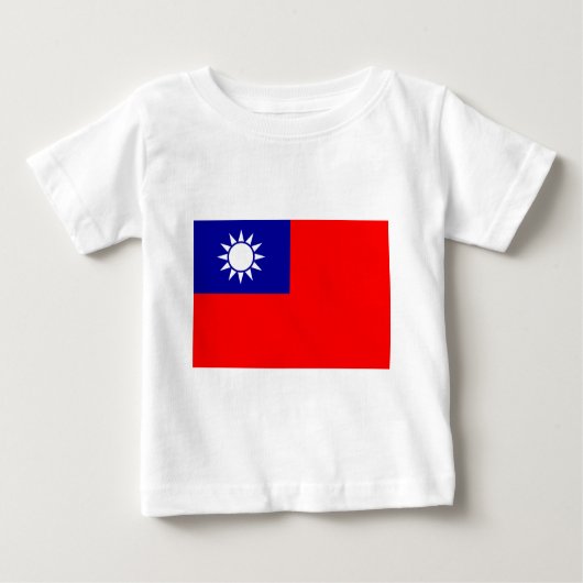 T-shirt Pour Bébé ROC Taïwan - drapeau taiwanais - 中華民國國旗 - 青天白日滿地紅 (Devant)