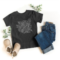 Roche n Rouleau noir Monochromatique Floral - Mini