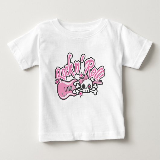 T-shirt Pour Bébé Rocher de fille n'Roll Crâne (Devant)