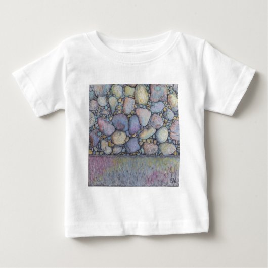 T-shirt Pour Bébé Rocher et galets de la rivière Pastel (Devant)
