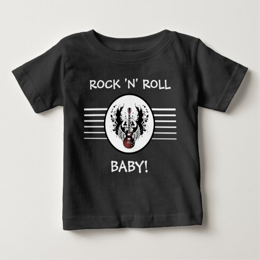 T-shirt Pour Bébé Rock and Roll Baby Guitare Heavy Metal Music Rocke (Devant)
