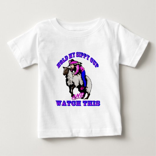 T-shirt Pour Bébé Rodeo Cowgirl Mutton Bustin" Sippy Regardez ceci (Devant)