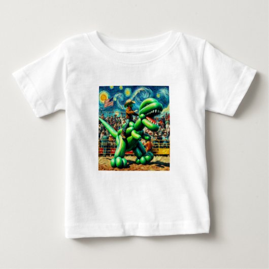 T-shirt Pour Bébé Rodeo Rex - Dino Cowboy bébé Tee (Devant)
