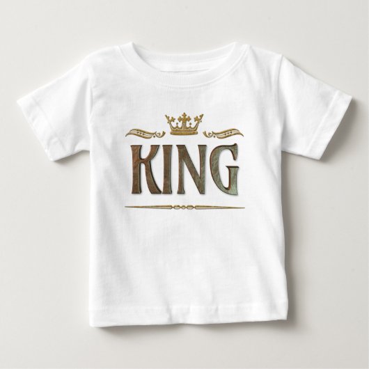 T-shirt Pour Bébé Roi de Tout Lettres Couronne Royale Médiévale (Devant)