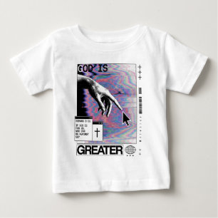 T-shirt Pour Bébé Romans 8:31 Cyberpunk Main de Dieu Glitch Art