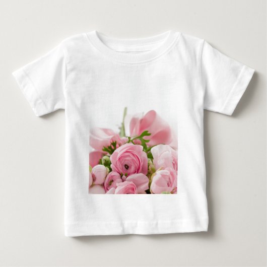 T-shirt Pour Bébé Romantique Mariage Love Soft Rose Flower Bouquet (Devant)