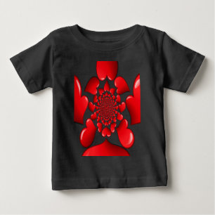 T-shirt Pour Bébé Romantique Red Hearts Art Motif Imprimer