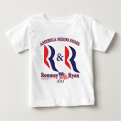 T-shirt Pour Bébé Romney et Ryan (Devant)
