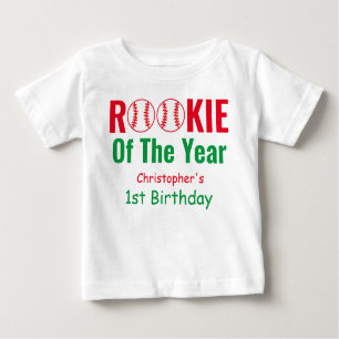 T-shirt Pour Bébé Rookie Baseball 1er anniversaire