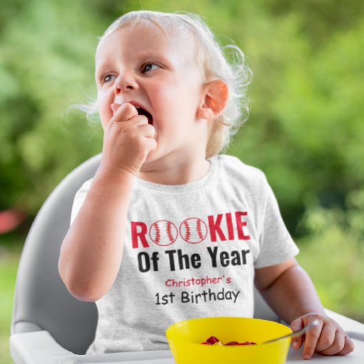T-shirt Pour Bébé Rookie Baseball 1er anniversaire