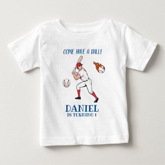 T-shirt Pour Bébé Rookie de l'année Baseball (Devant)