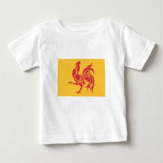 T-shirt Pour Bébé Rooster rouge (Drapeau de Wallonie) (Devant)