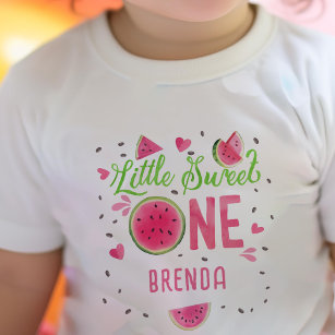 T-shirt Pour Bébé Rose 1er anniversaire un dans un Melon, Summer Gir