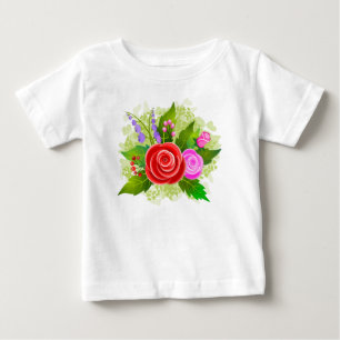 T-shirt Pour Bébé Rose Flowers Illustration