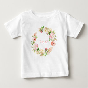 T-shirt Pour Bébé Rose Rose Élégante Fille Florale