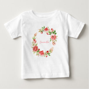 T-shirt Pour Bébé Rose Rose Floral Fille verte