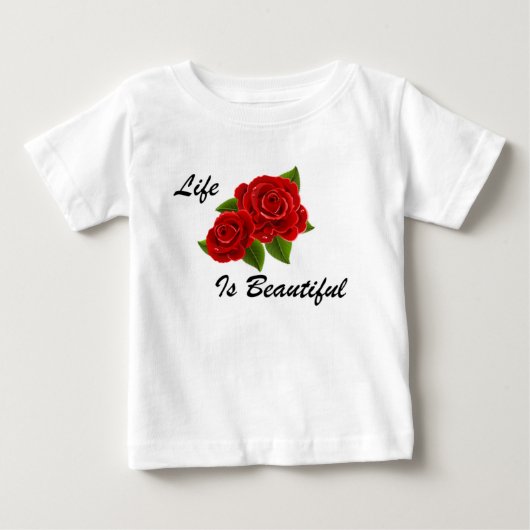 T-shirt Pour Bébé Rose Rouge Blanc (Devant)