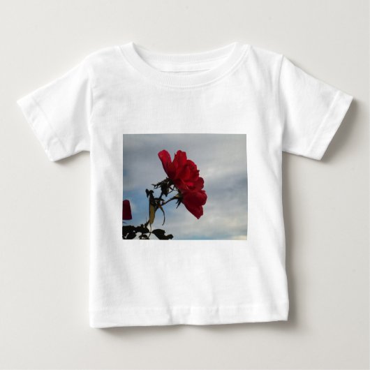 T-shirt Pour Bébé Roses rouges contre un ciel bleu vif (Devant)