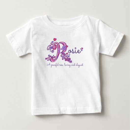T-shirt Pour Bébé Rosie nom et signification vêtements pour bébés fi (Devant)