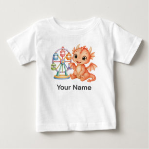 T-shirt Pour Bébé Roue de manège de carnaval de dragon de bébé perso