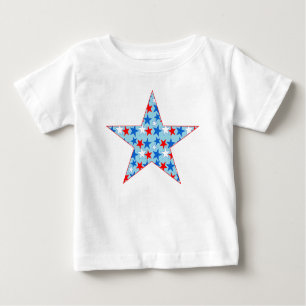 T-shirt Pour Bébé Rouge Blanc & Bleu étoile des étoiles