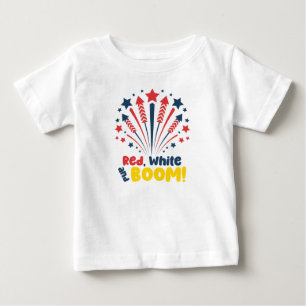 T-shirt Pour Bébé Rouge Blanc et Boom Enfants