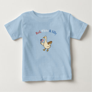 T-shirt Pour Bébé Rouge Blanc et Idiot