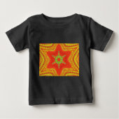 T-shirt Pour Bébé Rouge or vert Mandala Art Imprimer (Devant)