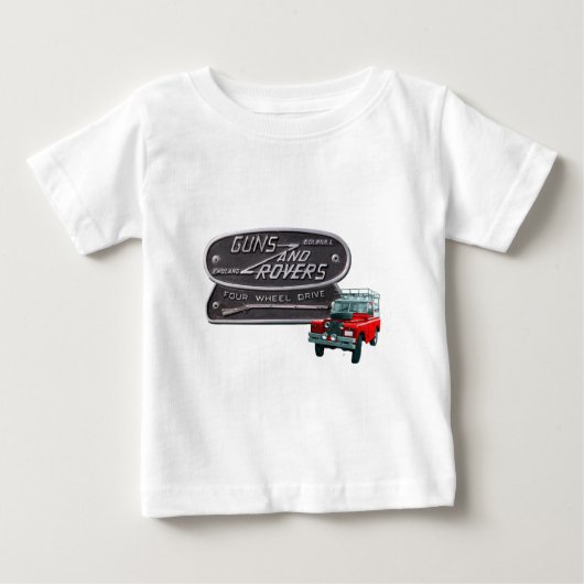 T-shirt Pour Bébé Rouge Rover d'armes à feu et de vagabonds (Devant)