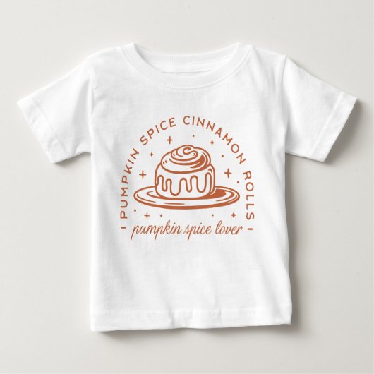 T-shirt Pour Bébé Rouleaux de cannelle à épices citrouilles (Devant)