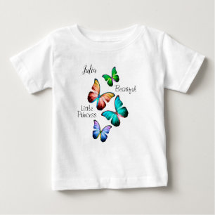 T-shirt Pour Bébé royaume coloré de papillons arc-en-ciel bleu Morph