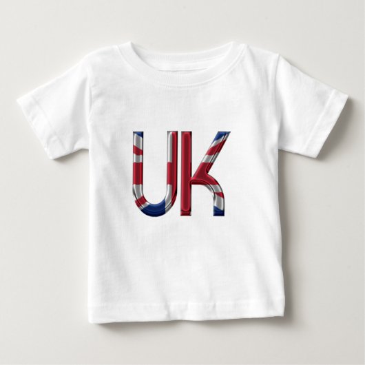 T-shirt Pour Bébé Royaume-Uni Union Jack British Drapeau Typographie (Devant)