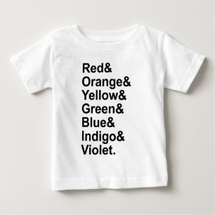 T-shirt Pour Bébé ROYGBIV Rouge Orange Jaune Vert Bleu Indigo Violet