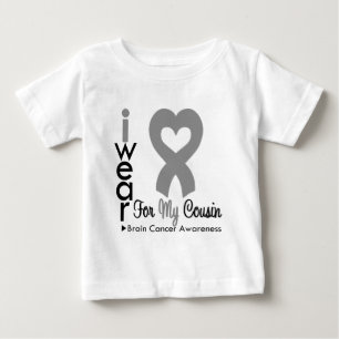 T-shirt Pour Bébé Ruban de coeur de cancer du cerveau pour mon