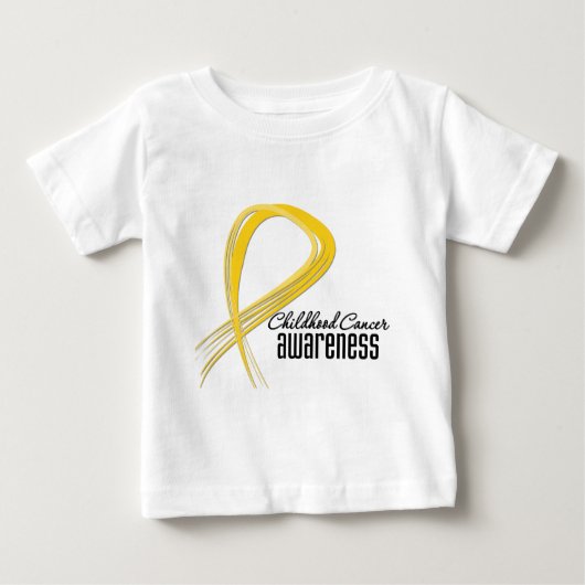 T-shirt Pour Bébé Ruban de grunge de conscience de Cancer d'enfance (Devant)