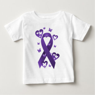 T-shirt Pour Bébé Ruban de sensibilisation au pourpre